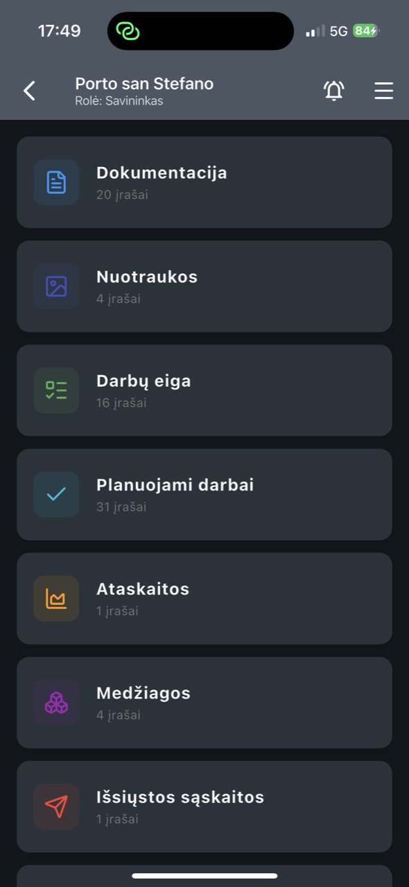 Projekterus projekto skiltys